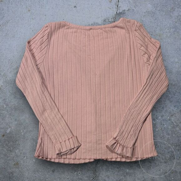 Superdown Women's Light Pink Long Sleeve Button-Up Top Size L V-Neck Casual - Picture 4 of 7